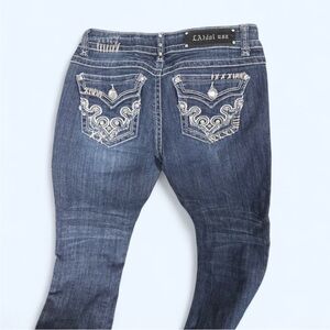 L.A. Idol Navy Skinny Jeans with White Accents
